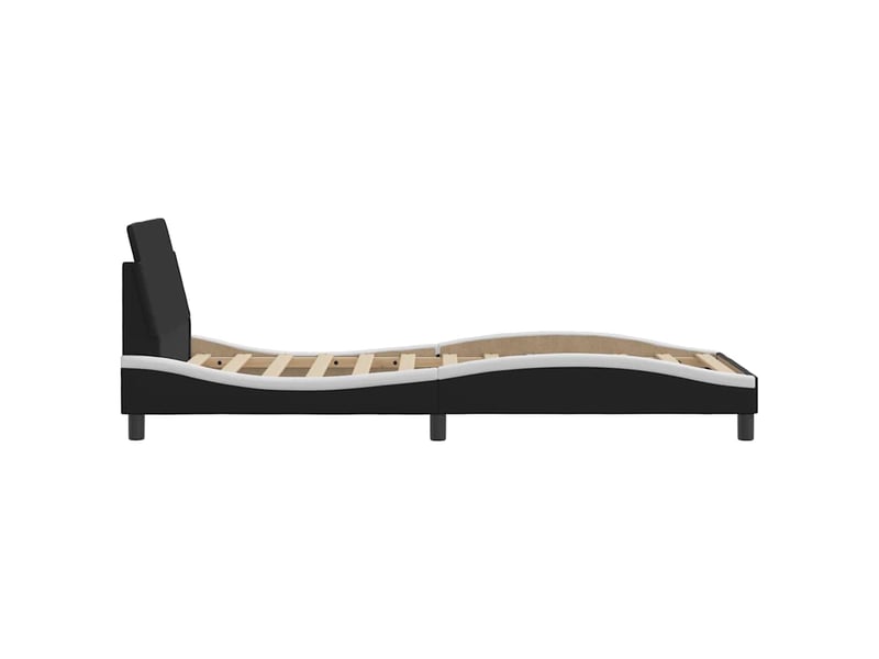  Lit simple- lit adulte -  cadre de lit dover noir et blanc 80x200 cm similicuir  - Conforama D