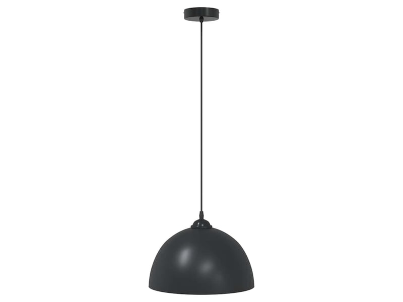  Lampes suspendues 2 pcs hauteur réglable e27 noir ø 30 cm métal  - Conforama E