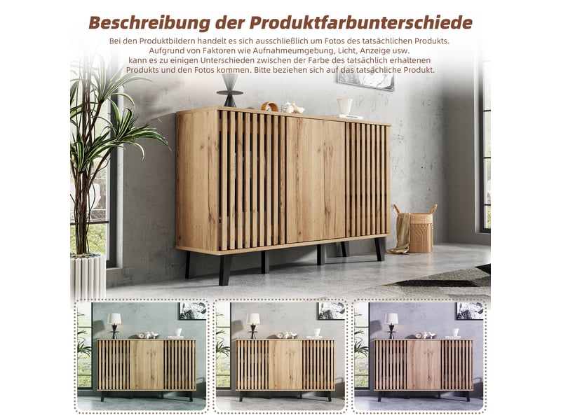  Ensemble meuble tv et sideboard,180x40x55 cm 150x40x95 cm,avec rangement,mdf,effet bois  - Conforama E