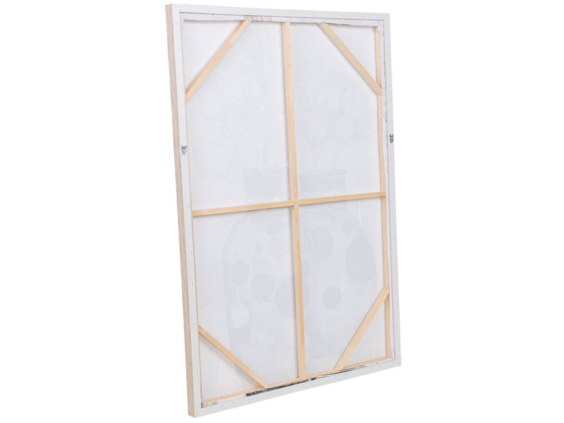  Tableau peint à la main avec cadre en bois bleu marine 83x4x123h cm  - Conforama D