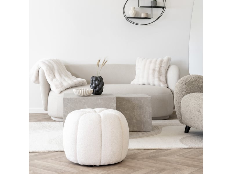 Loom-pouf écru ø48 cm  - Conforama B