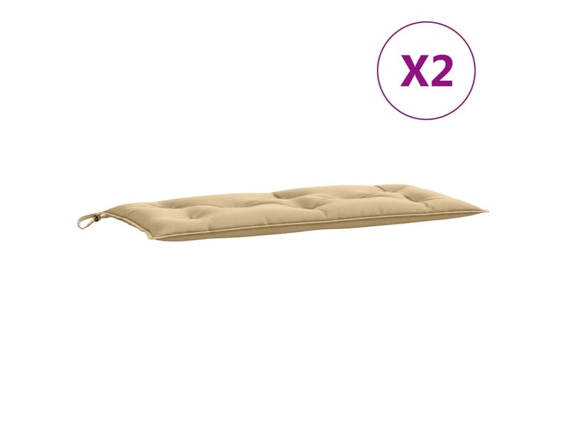  Lot de 2 coussins de banc de jardin, coussins d'assise beige mélangé tissu cf58628  - Conforama D