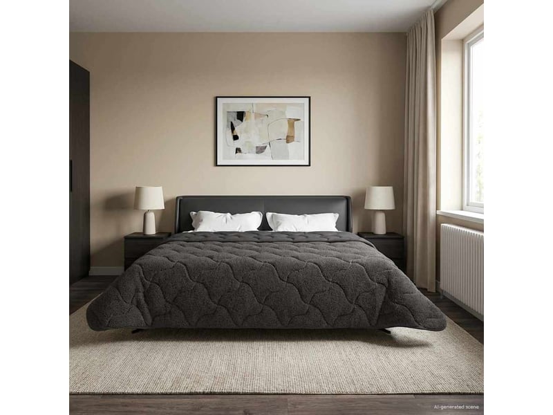  Duvet d'hiver - couette 240 x 260 cm hiver - couette anthracite respirant  - Conforama B