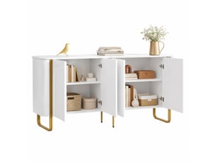 Buffet 4 porte(s)  0 tiroir(s) CHICFURN  - 160 cm coloris blanc 