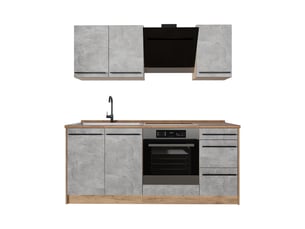Vicco cuisine, bétonchêne doré, 180cm, pt chêne