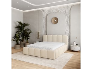 Lit coffre 160x200 cm <strong>MASSENO</strong>  <strong></strong> coloris beige