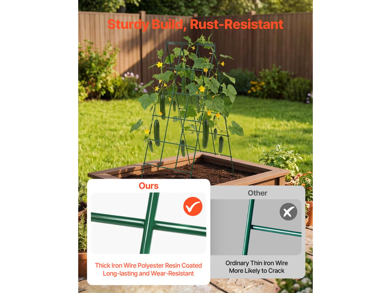  Vevor treillis à concombres jardin plante grimpante forme a 4 grilles 117x46 cm  - Conforama B