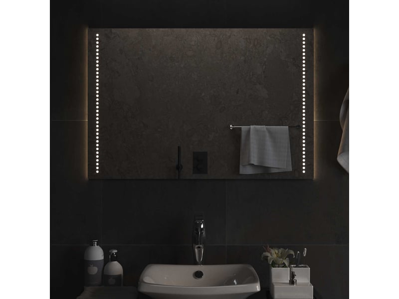  Miroir de salle de bain, miroir de toilette led transparent 90 x 60 cm verre trempé cf62634  - Conforama C