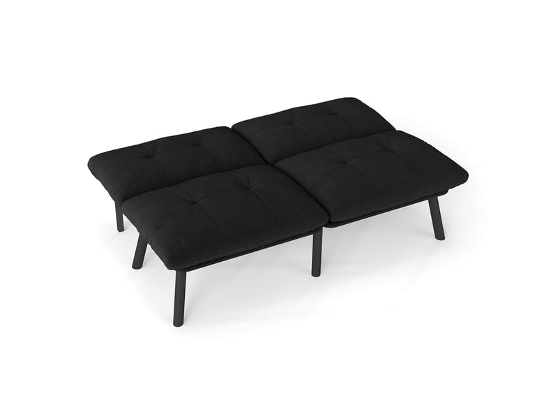  Canapé convertible, canapé-lit, 2 places, noir, pliable, design moderne, mobilier pour espace de vie, pour salon et séjour  - Conforama D