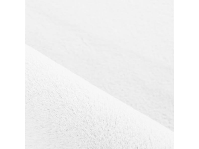 Tapis rond fausse fourrure toucher doux blanc 160x160cm POUFFY1601605100WHITE - Conforama D