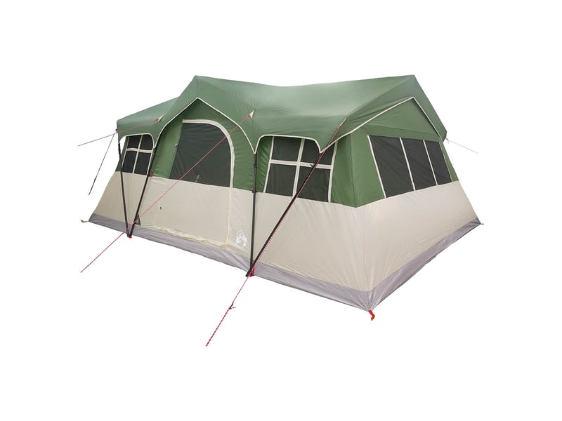  Tente de camping, tente familiale vert 10 personnes polyester et acier  - Conforama C