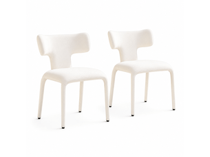 Chaises de bureau à dossier courbé – lot de 2 chaises à manger design pour salon et cuisine, ergonomiques