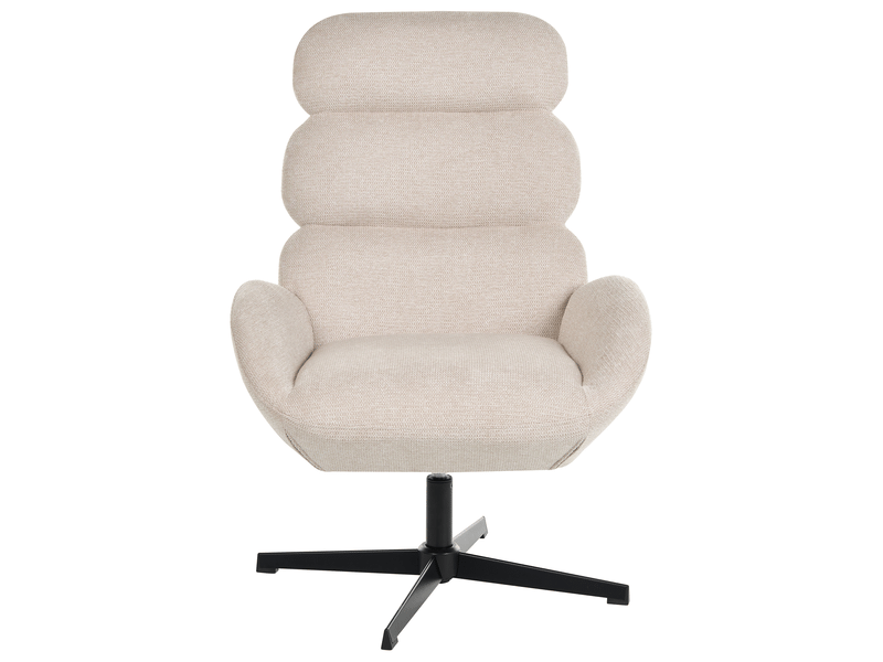  Fauteuil pivotant aalborg tissu beige clair  - Conforama D