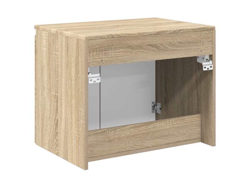  Cabinet salle de bain mural, meuble de rangement chêne sonoma 62.5x44.5x50 cm  - Conforama E