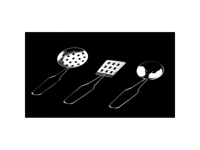  10 mini casseroles, cuillères et petits accessoires de cuisine en acier inoxydable  - Conforama C