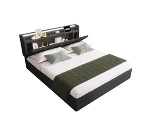 Lit coffre 140x200 cm    coloris gris