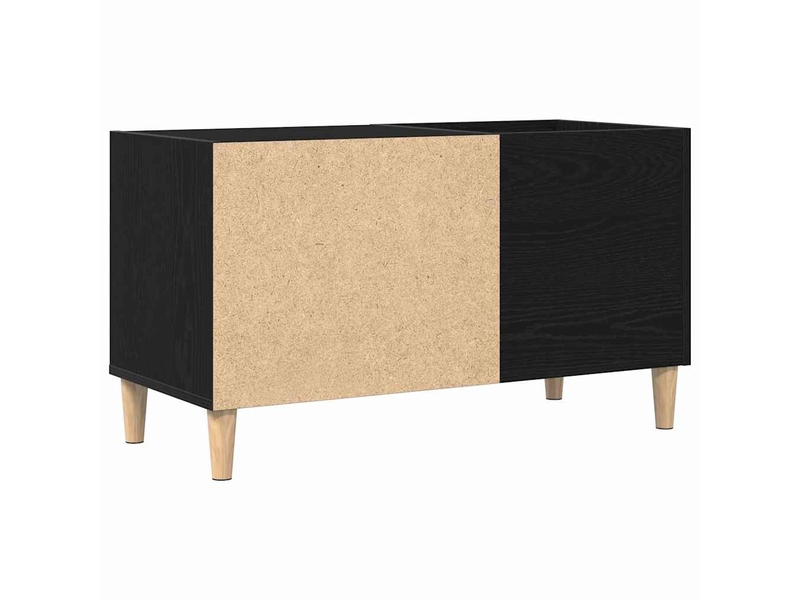 Meuble à vinyles, meuble de rangement salon 84,5 x 38 x 48 cm bois d'ingénierie chêne noir - Conforama E