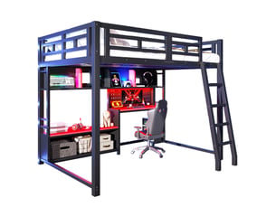 Lit mezzanine 140x200 cm <strong>DESVIAE</strong>  <strong></strong> coloris noir