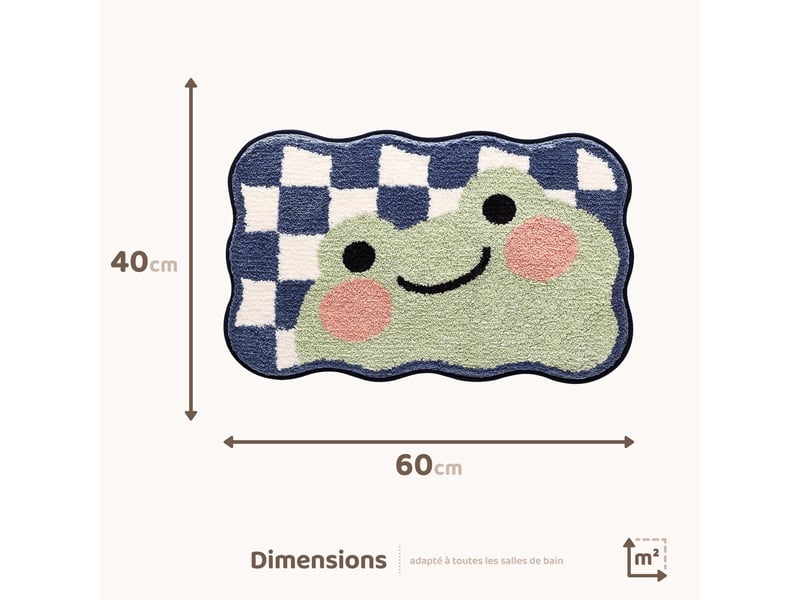  Tapis de salle de bain en forme de chat mignon, extra doux et absorbant, lavable en machine, tapis antidérapant pour baignoire,40x60cm  - Conforama B