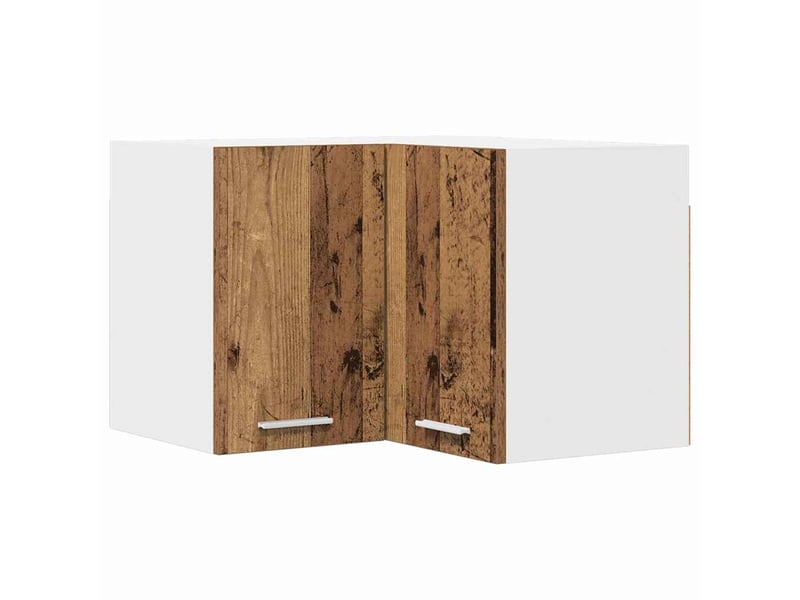  Meuble de rangement cuisine, armoire suspendue bois ancien et blanc 57x57x40cm  - Conforama A