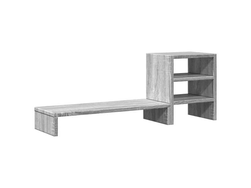  Support de moniteur table meuble bureau et organisateur de bureau bois d'ingénierie gris 02_0044956  - Conforama D