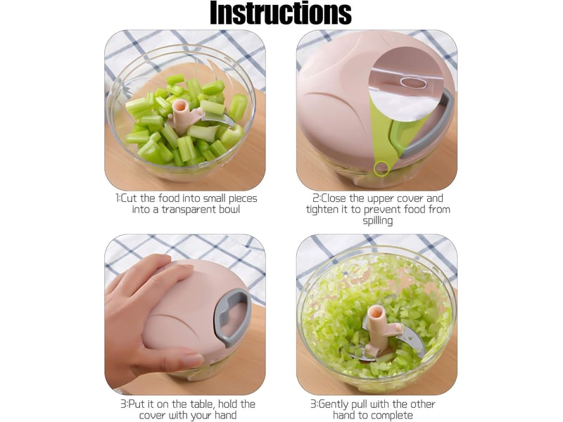 Hachoir oignon manuel, presse ail 500ml de 3-lames, pour oignon salade,pesto, persil, saucissonmachine à couper noix,(vert) - Conforama C