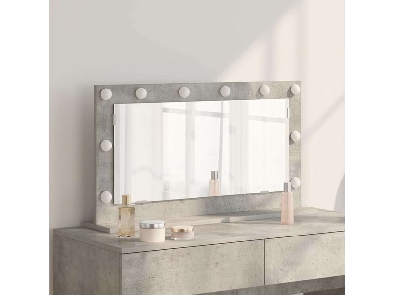 Miroir de vanité, miroir de coiffeuse gris béton 80 x 45 x 18 cm rectangulaire cf62778 - Conforama B