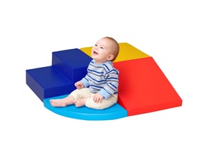 Jeu de motricité en mousse 4 pièces 45x45x25 cm multicolore en simili cuir, modules souples à grimper