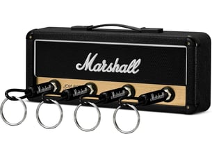 Crochets muraux porte-clés prise guitare - noir, avec 4 porte-clés prise guitare, multicolore
