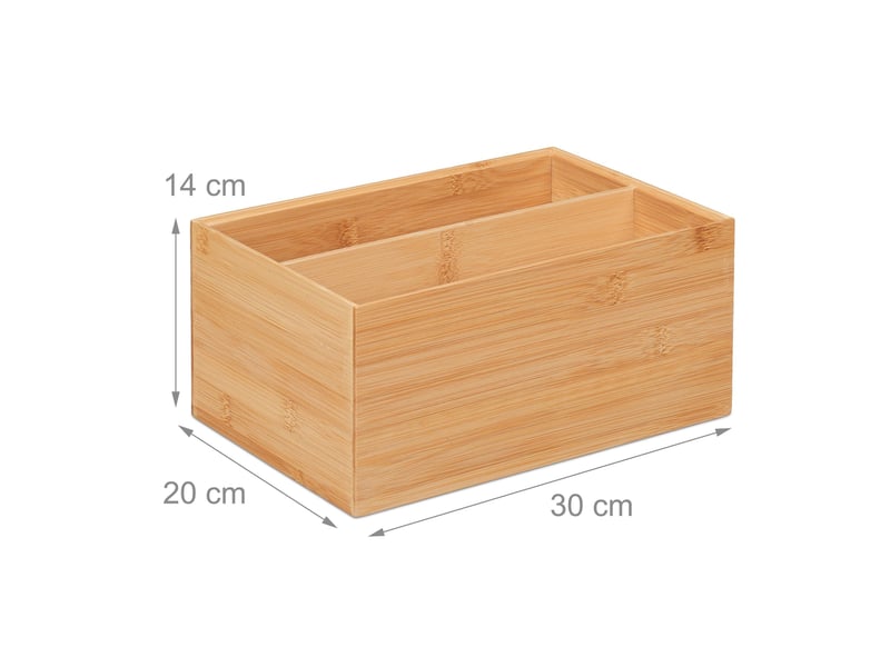  Boîte de rangement empilable 14 x 30 x 20 cm pour salle de bain cuisine salon finition naturelle en bambou 13_0012742  - Conforama B