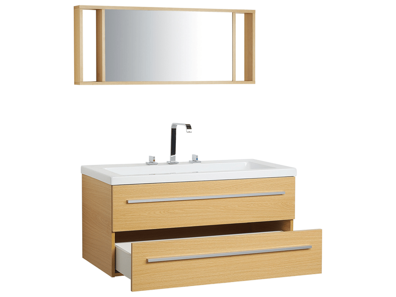 Ensemble de meubles de salle de bain almeria beige - Conforama D