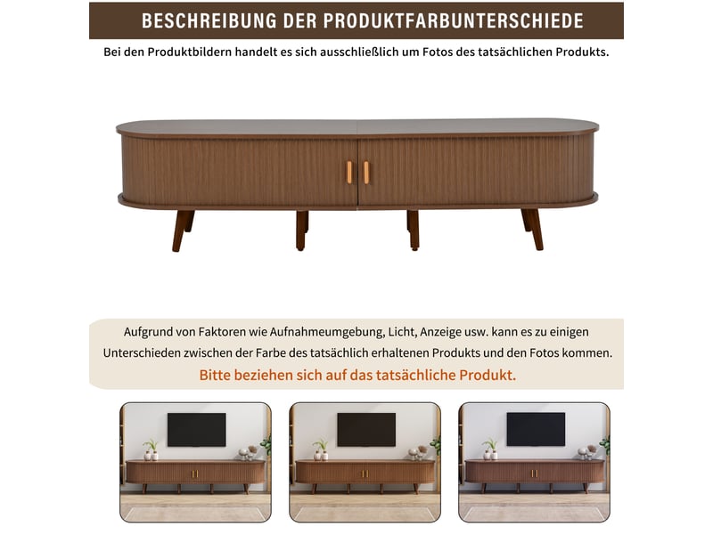  Ensemble meuble tv 2 tiroirs, 2 portes coulissantes et table basse pour salon 170×40×42100×50×40 cm noyer  - Conforama C