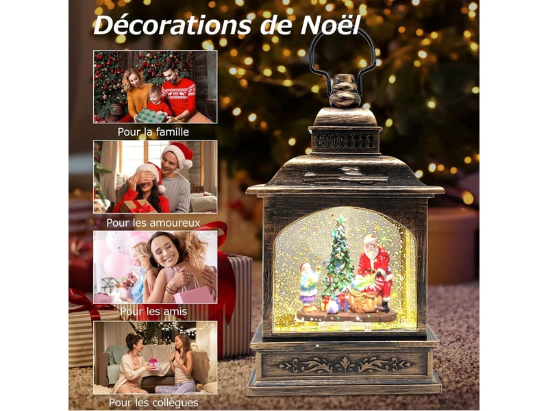 Lampe veilleuse thème de noël scène du père noël 13.5cmx8cmx21cm  - Conforama C