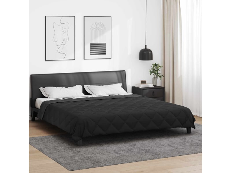 Duvet - couette d'été simple 220 x 240 cm été 200 gsm noir et anthracite - Conforama D