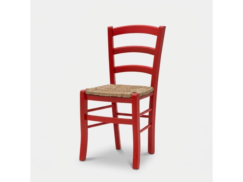  Lot de 2 chaises de salle à manger en bois massif anna - rouge  - Conforama C