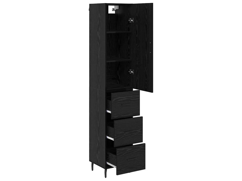  Buffet - haut armoire chêne noir 34,5 x 34 x 180 cm bois d'ingénierie  - Conforama E