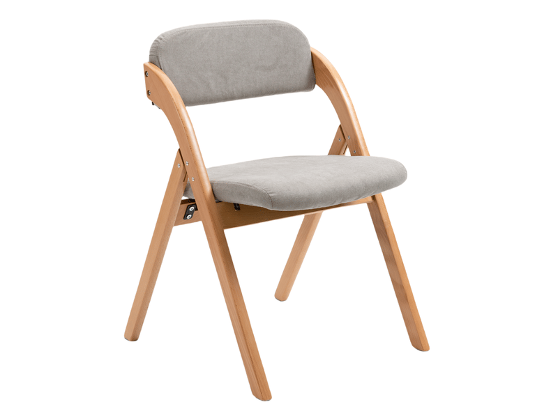  Lot de 2 chaises pliantes 60x52,5x79 cm, faciles à ranger, housse amovible, assise matelassée, gris, en bois  - Conforama A