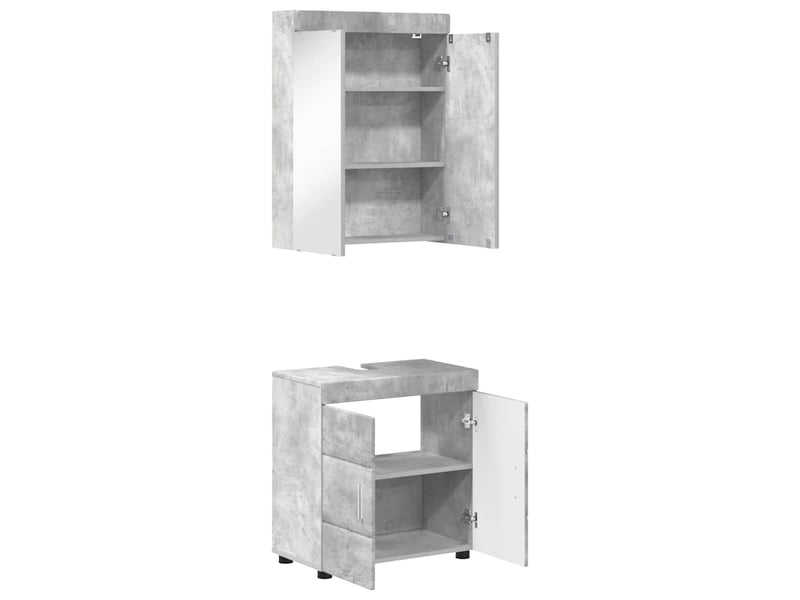 Ensemble de mobilier de salle de bain tulum 2 pc gris béton cf64711 - Conforama E