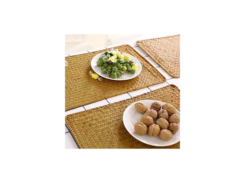  Ineasicer – lot de 6 sets de table en jonc de mer 45 x 30 cm – rectangulaires, antidérapants et résistants à la chaleur – pour dîners élégants  - Conforama C