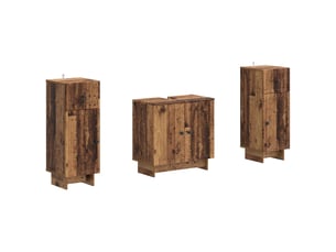 Ensemble de meuble de salle de bain 3 pièces ede bois ancien cf63408