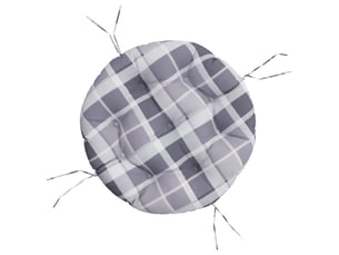 Coussin rond, coussin d'assise motif à carreaux gris ø 60 x11 cm tissu oxford cf56615