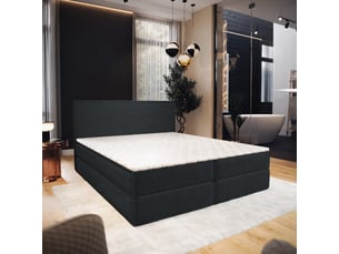 Lit avec rangement 180x200 cm <strong>MASSENO</strong> <strong></strong> coloris noir