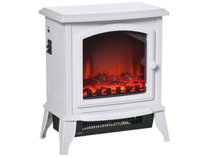 Cheminée électrique portable blanche, effet flammes réaliste, 10002000 w, 20 à 25 m²