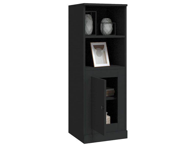  Buffet haut - bahut - meuble de rangement noir 36x35,5x103,5 cm bois d'ingénierie  - Conforama E