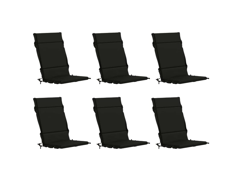  Lot de 6 coussins de chaise à dossier haut gemert noir cf59384  - Conforama A