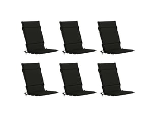 Lot de 6 coussins de chaise à dossier haut gemert noir cf59384