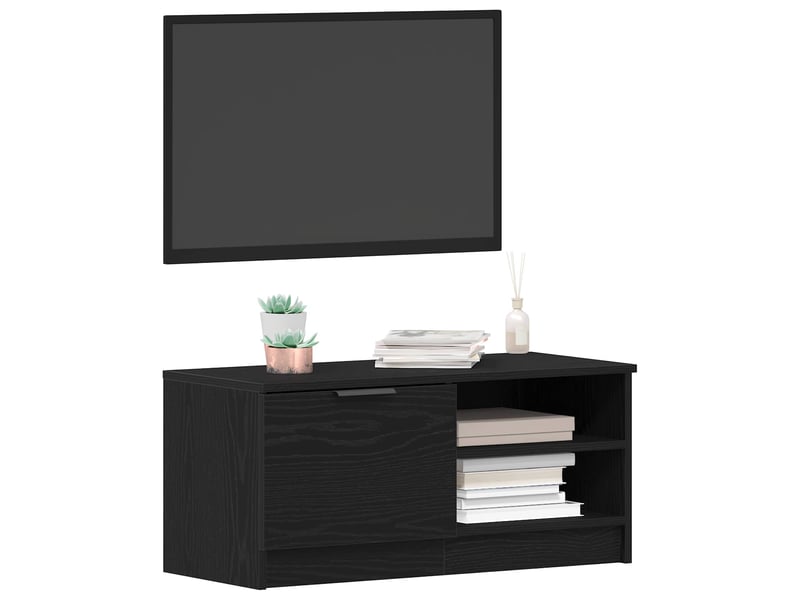  Meuble tv - banc tv - meuble de rangement 2 pcs chêne noir bois d'ingénierie  - Conforama C