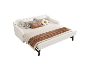 Lit gigogne 90x200 cm BEAOK   coloris beige