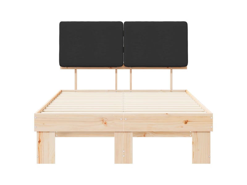  Lit double- lit adulte -  cadre de lit avec tête de lit rembourrée noir 120 x 200 cm  - Conforama D