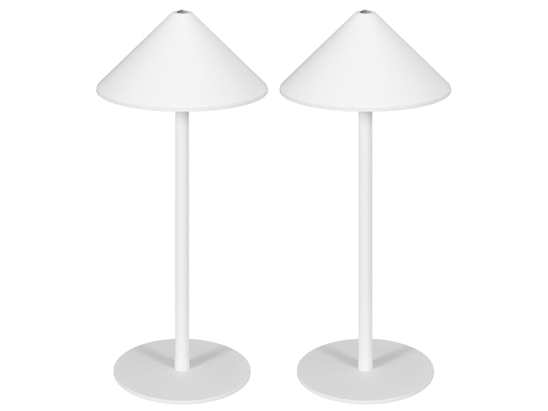  Lampe de table led avec câble usb. Interrupteur tactile. Métal. Rechargeable. Blanche.  - Conforama A
